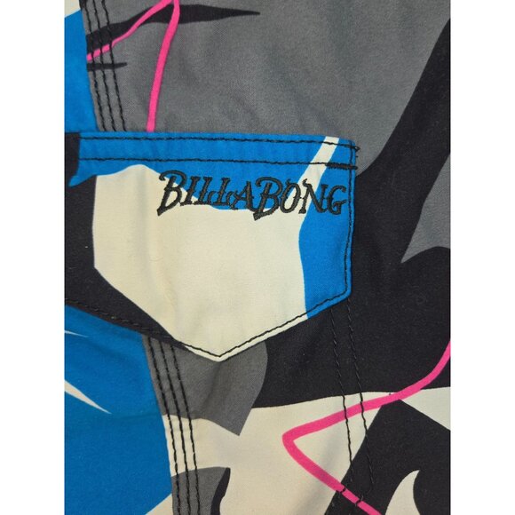 Billabong Mens Floral Board Shorts Size 32 Blue/Gray/Black 100% Polyester - Picture 5 of 8